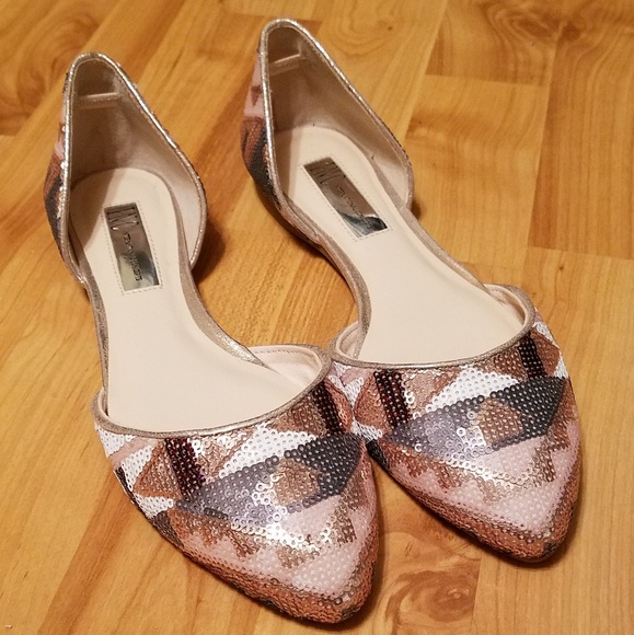 INC | d'orsay rose gold sequin flats